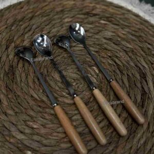 قاشق شربت خوری دسته چوبی